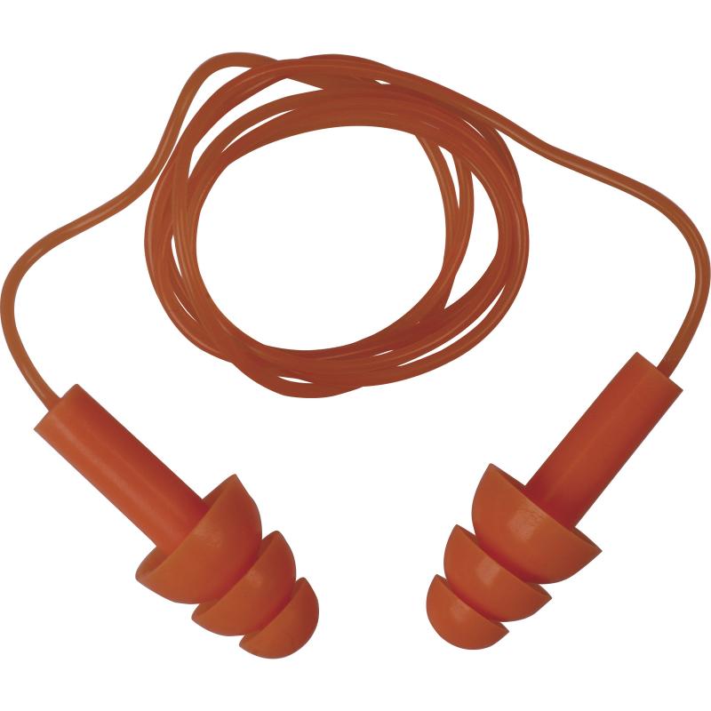 DISTRIBUTOR OF 100 PAIRS OF REUSABLE SILICONE EARPLUGS WITH PVC CORD