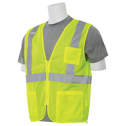 S363P CLASS 2 ZIPPER MESH VEST WITH POCKETS