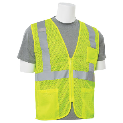 S363P CLASS 2 ZIPPER MESH VEST WITH POCKETS