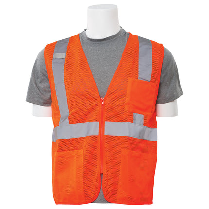 S363P CLASS 2 ZIPPER MESH VEST WITH POCKETS