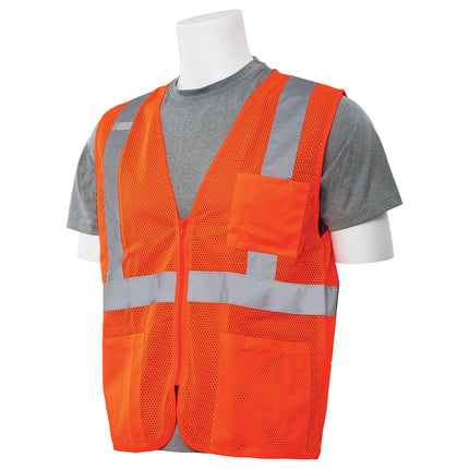 S363P CLASS 2 ZIPPER MESH VEST WITH POCKETS