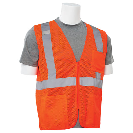 S363P CLASS 2 ZIPPER MESH VEST WITH POCKETS